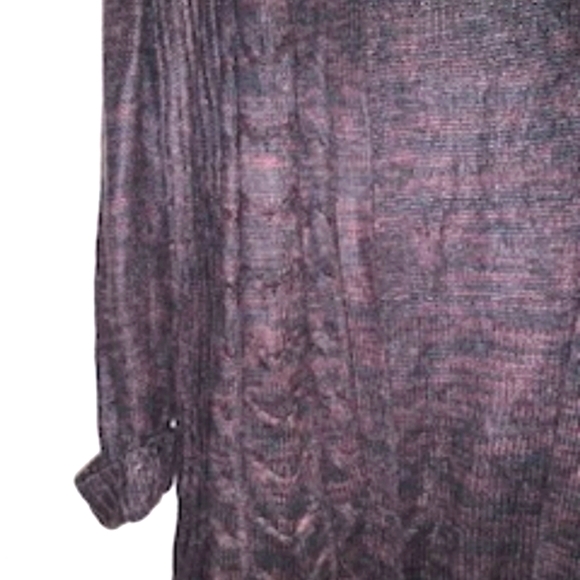 🎄- Ambiance sz L Dark Plum Long Line Cardigan - Picture 4 of 6